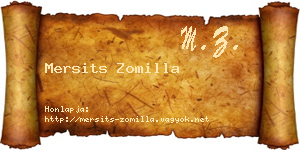 Mersits Zomilla névjegykártya